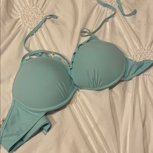 Blue push up bikini top